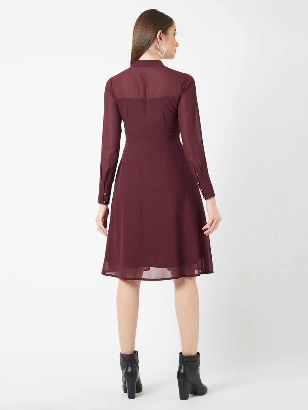 The Lifestyle Co. Women Solid Citrus Pop Skater Dress - Image 3