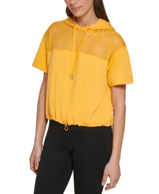 DKNY Sport Mesh-Detail Hooded Pullover