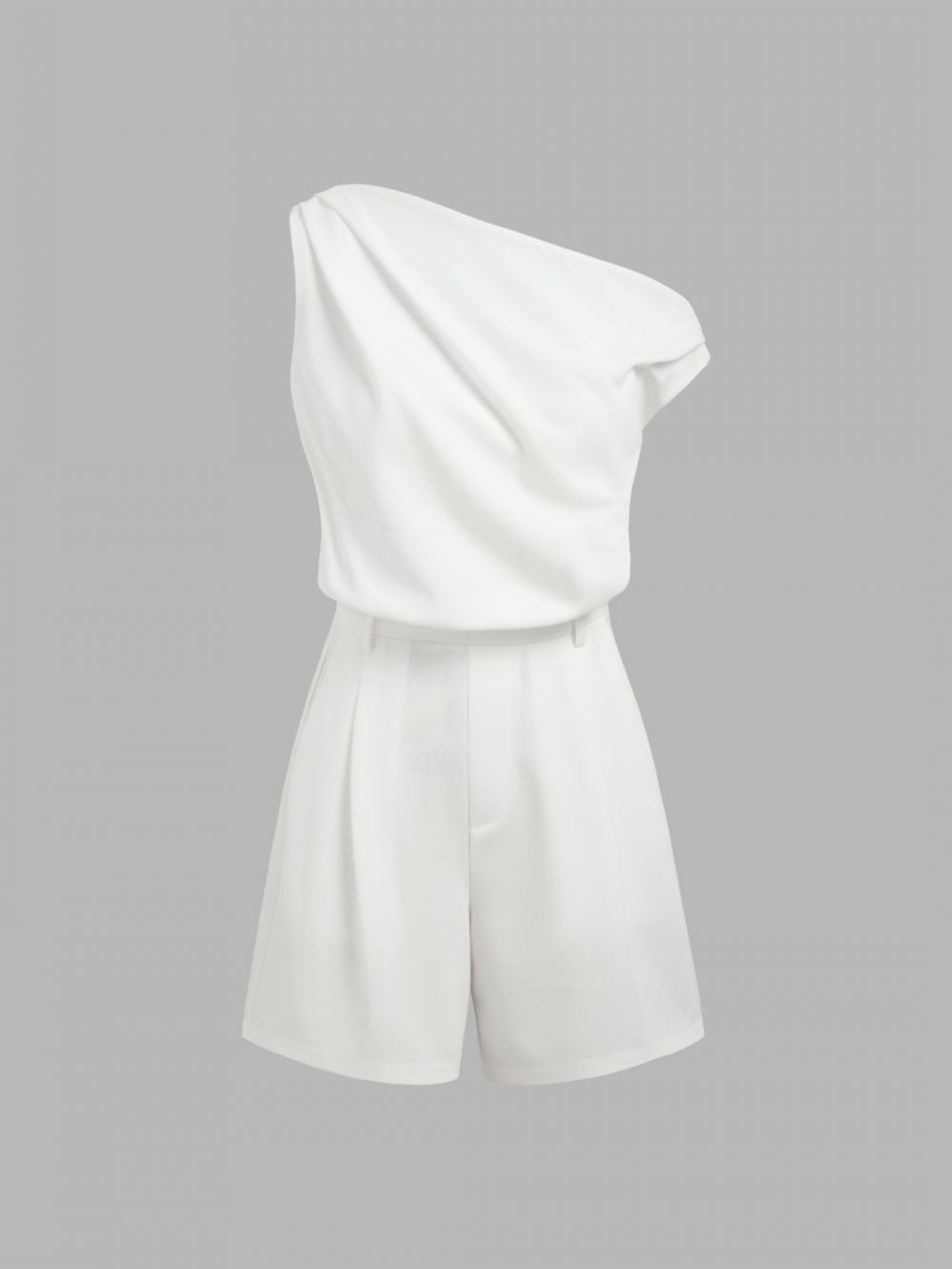Chic Asymmetrical Pleated Romper