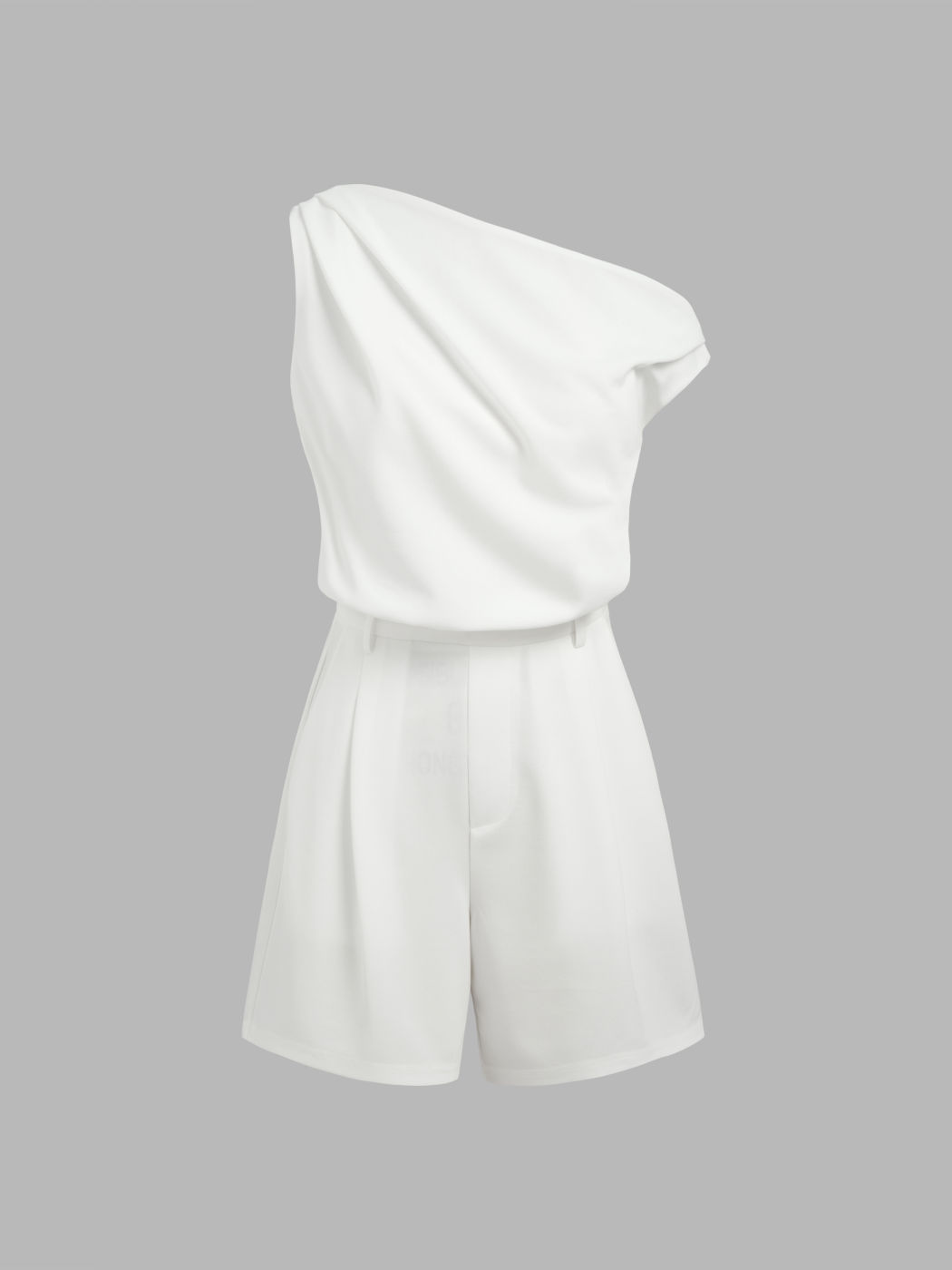 Chic Asymmetrical Pleated Romper