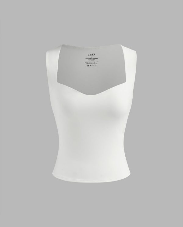Double Layer Sweetheart Neck Tank Top