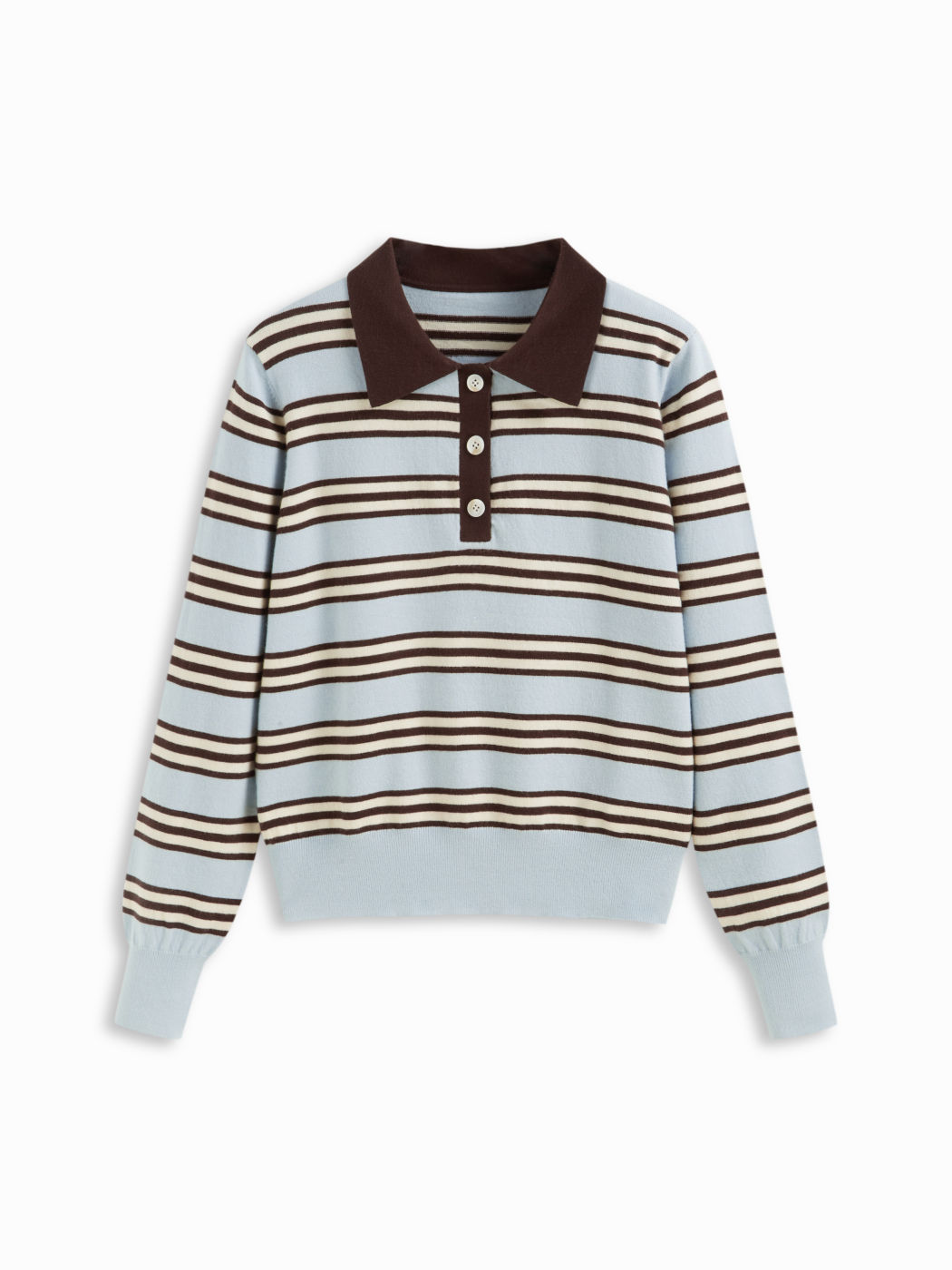 Oversized Striped Knit Polo Top