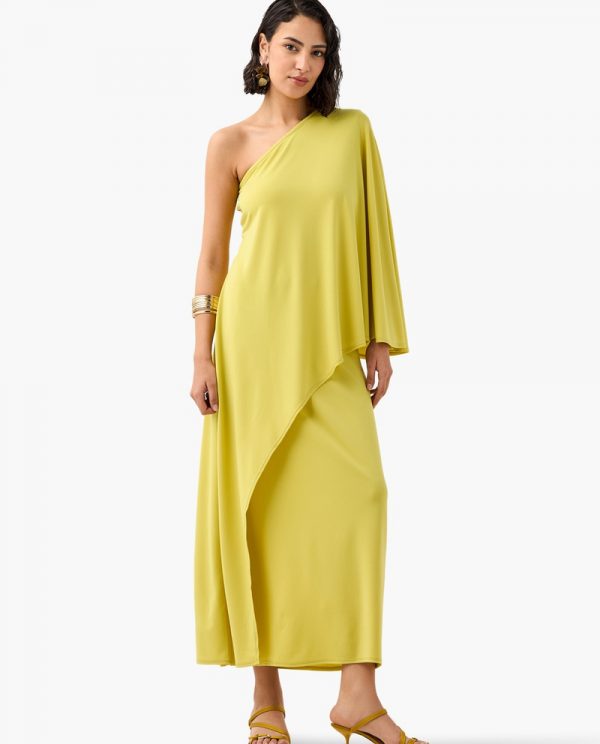 Elegant One-Shoulder Layered Midi Dress